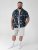 D555 Corden Hawaiian AOP Cuban Collar Resort Short Sleeve Navy - Chemises manche courte - Chemises Homme Manche Courte Grande Taille