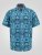 D555 Hawkins Printed Cuban Collar Resort Short Sleeve Shirt Teal - Chemises - Chemises Grandes Tailles Hommes