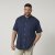 North Latitude 61109 Chemise Manches Courtes à Col Mao Bleu Marine - Chemises - Chemises Grandes Tailles Hommes