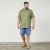North Latitude 61109 Chemise Manches Courtes à Col Mao Vert Olive - Chemises - Chemises Grandes Tailles Hommes