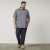 North Latitude 61114 Chemise Jersey Imprimé Intégral Bleu Marine - Chemises - Chemises Grandes Tailles Hommes