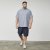North Latitude 61164 Chemise Rayée à Col Mao Gris - Chemises - Chemises Grandes Tailles Hommes