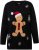 Ulla Popken Gingerbread Man Christmas Sweater Black - Sweatshirts & hoodies - 