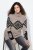 Ulla Popken Aztec Pattern Turtleneck Sweater Pebble Grey - Sweatshirts & hoodies - Sweats, hoodies et mailles douillets