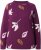 Ulla Popken Eco Cotton Leaf Pattern Long Sleeve Sweater Forest Berry - Sweatshirts & hoodies - 