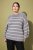 Ulla Popken Oversized Striped Balloon Sleeve Sweater Grey Melange - Sweatshirts & hoodies - 