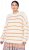 Ulla Popken Oversized Striped Balloon Sleeve Sweater Off-White - Sweatshirts & hoodies - 
