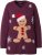 Ulla Popken Gingerbread Man Christmas Sweater Dark Wine Red - Sweatshirts & hoodies - 