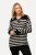 Ulla Popken Striped Troyer Collar Sweater Black - Sweatshirts & hoodies - Sweats, hoodies et mailles douillets