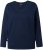 Ulla Popken Stripe Panel Long Sleeve V-Neck Sweatshirt Navy - Sweatshirts & hoodies - 