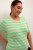 Kaffe Curve Lizzy Pull rayé Gris plume chiné/Vert - T-shirts imprimés pour femme - 