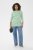 Kaffe Curve Lia Boatneck 3/4 T-Shirt Chalk/Bright Green - T-shirts et tops - 