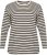 Kaffe Curve Winni Manches longues T-shirt Blanc cassé/Noir rayure - T-shirts - 