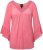 Ulla Popken Trumpet Sleeve Cold Dyed Tee Dark Pink - T-shirts imprimés pour femme - 