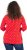 Ulla Popken Minimal Floral Print 3/4 Sleeve Tee Neon Red - T-shirts imprimés pour femme - 