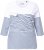 Ulla Popken Paper Boat Print 3/4 Sleeve Tee Snow White - T-shirts imprimés pour femme - 