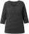 Ulla Popken Glitter Stripe 3/4 Sleeve Tee Anthracite - T-shirts imprimés pour femme - 