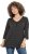 Ulla Popken Glitter Stripe 3/4 Sleeve Tee Anthracite - T-shirts imprimés pour femme - 