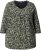 Ulla Popken Pleated Floral Print 3/4 Sleeve Tee Pond Green - T-shirts imprimés pour femme - 