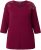 Ulla Popken Flower Epaulet 3/4 Sleeve Top Dark Cherry Red - T-shirts imprimés pour femme - 