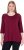 Ulla Popken Flower Epaulet 3/4 Sleeve Top Dark Cherry Red - T-shirts imprimés pour femme - 