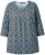 Ulla Popken Graphic Print Pleated 3/4 Sleeve Tee Atlantic Blue - T-shirts - 