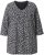 Ulla Popken Snowflake Print 3/4 Sleeve Tee Black - T-shirts - 