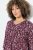 Ulla Popken Ribbon Print 3/4 Sleeve Asymmetric Tee Plum - T-shirts imprimés pour femme - Tee-shirts à motifs pour femme