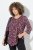 Ulla Popken Ribbon Print 3/4 Sleeve Asymmetric Tee Plum - T-shirts imprimés pour femme - Tee-shirts à motifs pour femme