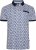 Kam Jeans 5526 AOP Diamond Jersey Polo with Contracts Collar/Cuffs Navy - Polos - Polos homme grande taille