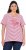 Ulla Popken Palm Tree Embroidered Tee Dark Raspberry - T-shirts imprimés pour femme - 