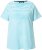 Ulla Popken Palm Tree Embroidered Tee Deep Aqua - T-shirts imprimés pour femme - 