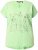 Ulla Popken Metallic Animal Cap Sleeve Graphic Tee Green - T-shirts imprimés pour femme - 