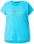 Ulla Popken Metallic Animal Cap Sleeve Graphic Tee Deep Aqua - T-shirts imprimés pour femme - 