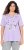Ulla Popken Metallic Feather Short Sleeve Graphic Tee Lavender - T-shirts imprimés pour femme - 