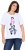 Ulla Popken Flocked Short Sleeve Graphic Tee Snow White - T-shirts imprimés pour femme - 