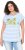 Ulla Popken Striped Short Sleeve Citrus Graphic Tee Light Blue - T-shirts imprimés pour femme - 
