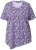 Ulla Popken Floral Pointed Hem Short Sleeve Tee Purple - T-shirts imprimés pour femme - 