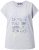 Ulla Popken Long Beach Lettering Cap Sleeve Tee Light Grey Melange - T-shirts imprimés pour femme - 