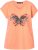 Ulla Popken Free Spirit Butterfly Cap Sleeve Graphic Tee Coral - T-shirts imprimés pour femme - 