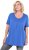 Ulla Popken Essential Front Pleat Tee Peacock Blue - T-shirts - 