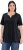 Ulla Popken Essential Notch Neck Stretch Tee Black - T-shirts - 