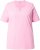 Ulla Popken Essential Notch Neck Stretch Tee Pink - T-shirts - 