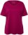 Ulla Popken Double Layer Rounded V-Neck Slim Fit Tee Magnolia Red - T-shirts - 