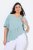 Ulla Popken Asymmetric Flounce Panel Short Sleeve Tee Light Moss Green - T-shirts - T-shirts au féminin, grandes tailles