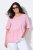 Ulla Popken Asymmetric Flounce Panel Short Sleeve Tee Pink - T-shirts - T-shirts au féminin, grandes tailles