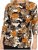 Scandinavian Caramel Flowers Blouse Orange and Brown - T-shirts imprimés pour femme -