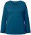 Ulla Popken Basic Round Neck Long Sleeve Slim Fit Cotton Tee Cerulean - T-shirts - 