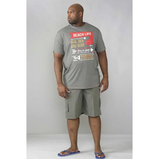 D555 Kennedy T-shirt Khaki Marl - T-shirts - T-shirts Homme Grande Taille