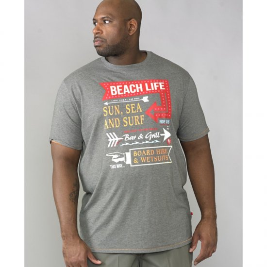 D555 Kennedy T-shirt Khaki Marl - T-shirts - T-shirts Homme Grande Taille